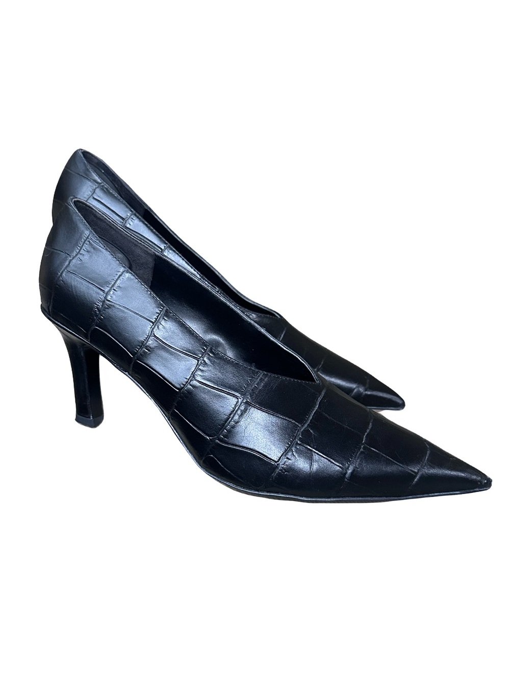 Favorite Daughter Black Croc Leather
Pointed Toe Kitten Heel Pump Size 9.5